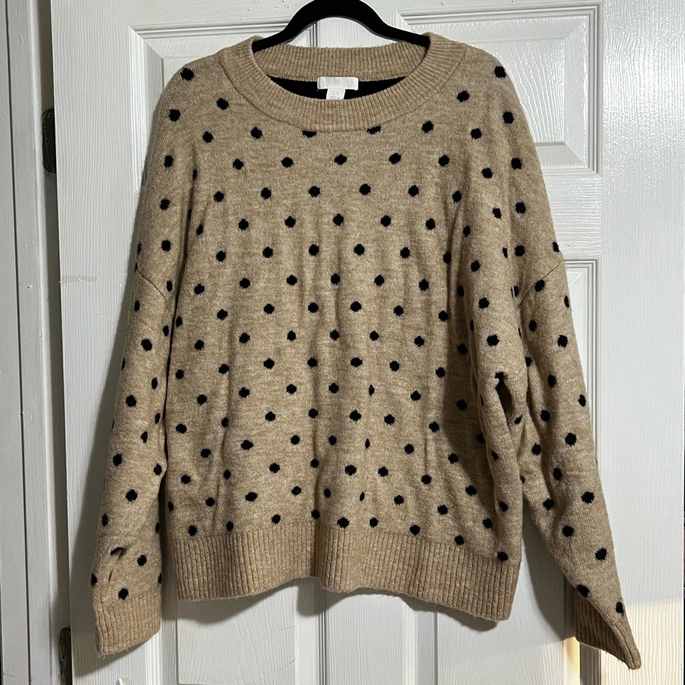 Tan and Black Polka Dot H&M Sweater